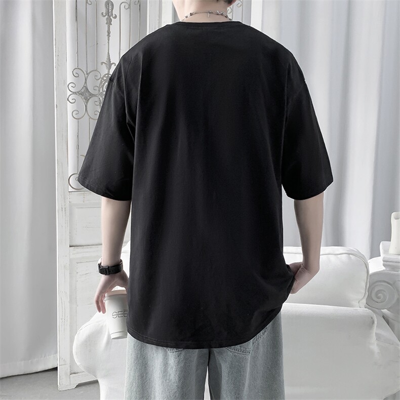 大码t恤男2024新款短袖夏季衣服纯棉宽松T恤打底衫男潮TX313-P25,男装T恤,星座505-3