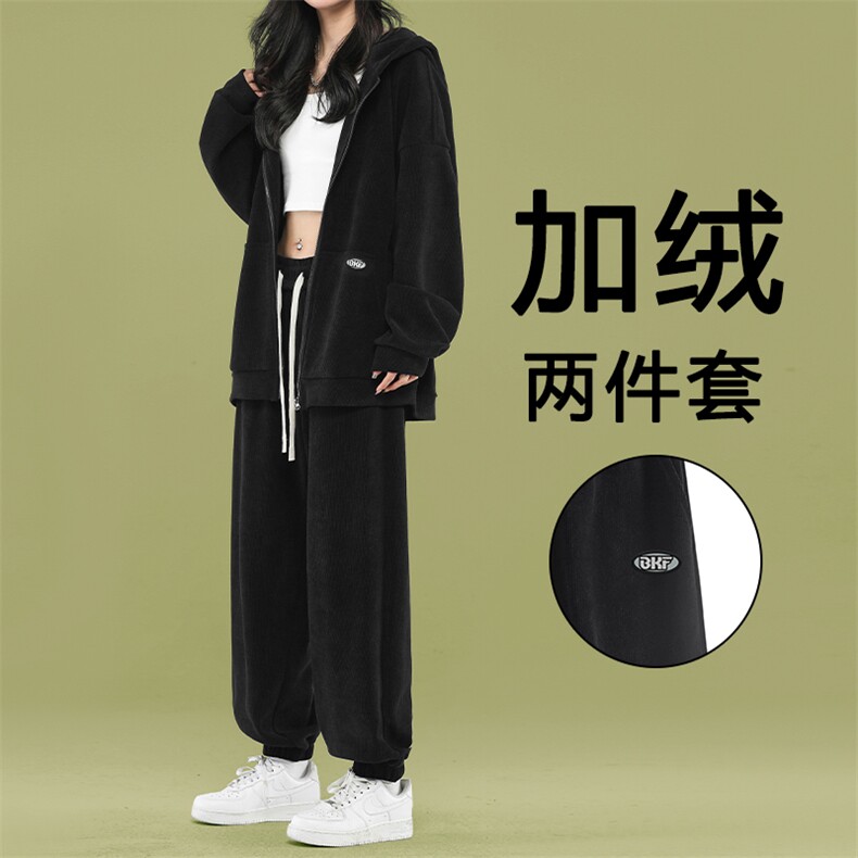 美式休闲两件套秋冬加绒加厚两件套TZ853常规特批123加绒特批143，男装休闲套装，星座718