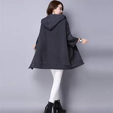 2020年冬季九分袖加厚拼贴中长款棉衣/棉服纯色，女装棉衣/棉服，秋牧寒烟
