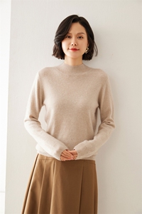 2024秋季新款女士半高领长袖短款套头衫通勤百搭图片