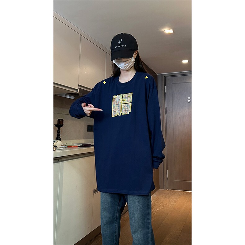 自家图现货纯棉情侣宽松圆领刺绣风卫衣T恤男女WY18-特P35控58,男装T恤,星座205-5