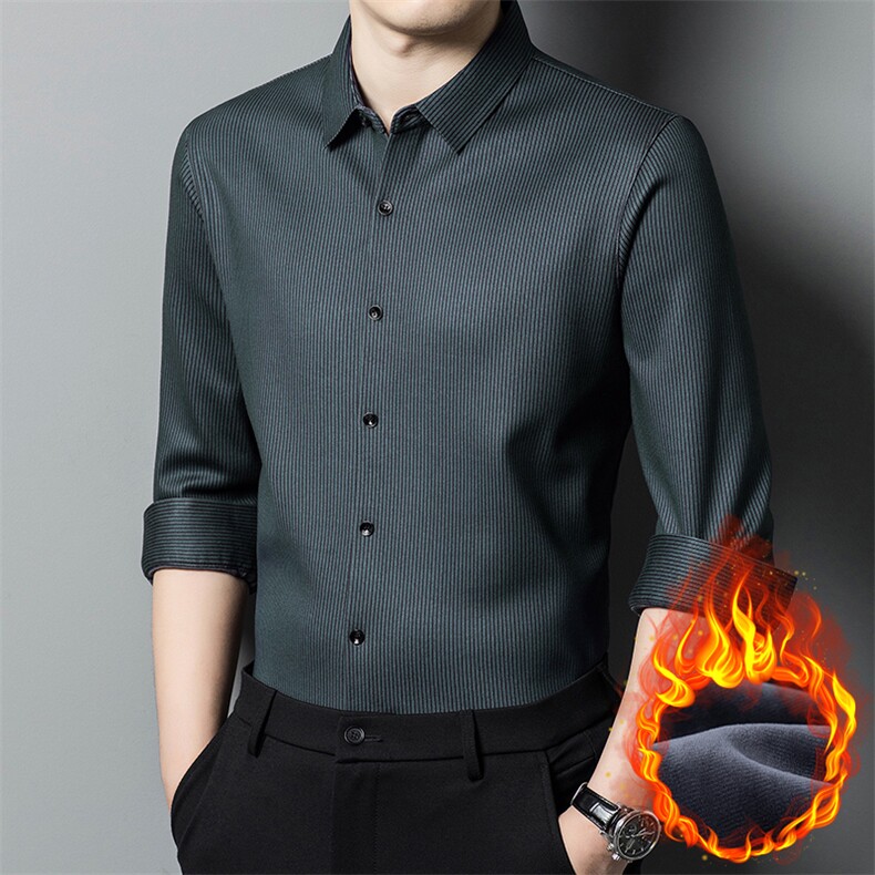CA808815钱塘2020-2中年男士冬季厚款加绒商务休闲简约衬衣P82,男装衬衫,钱塘207-2