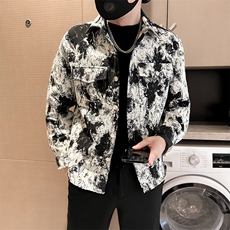 K066-P702025秋季扎染痞帅时尚男士小伙风夹克痞帅外套，男装夹克，星座507A（原星座306B-2）