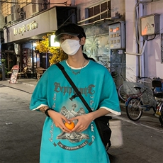 B239-1212-P28欧美式天使雕像个性印花夏季高克重半袖短袖t恤，男装T恤，星座514-2(原B239)