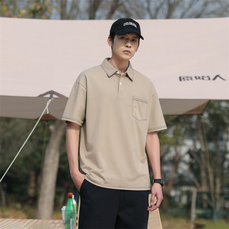 美式夏季新款Polo衫男士半袖日系潮牌男装宽松短袖t恤PL145-P45,男装Polo衫,星座1109-1