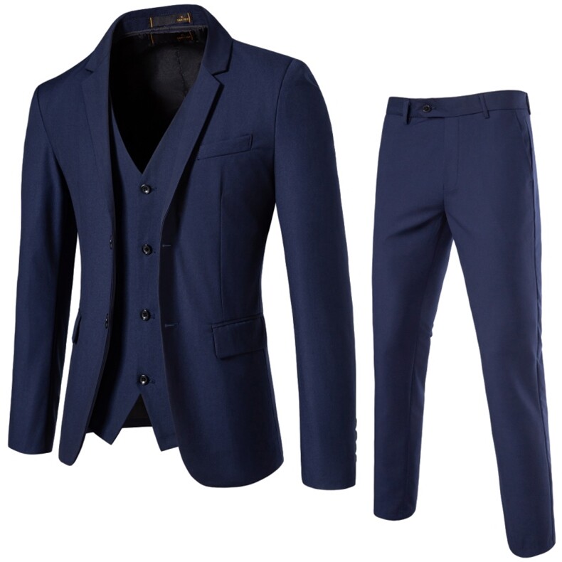 时尚休闲单西跨境外贸男装两粒扣西服马甲三件套,男装西服,星座1706
