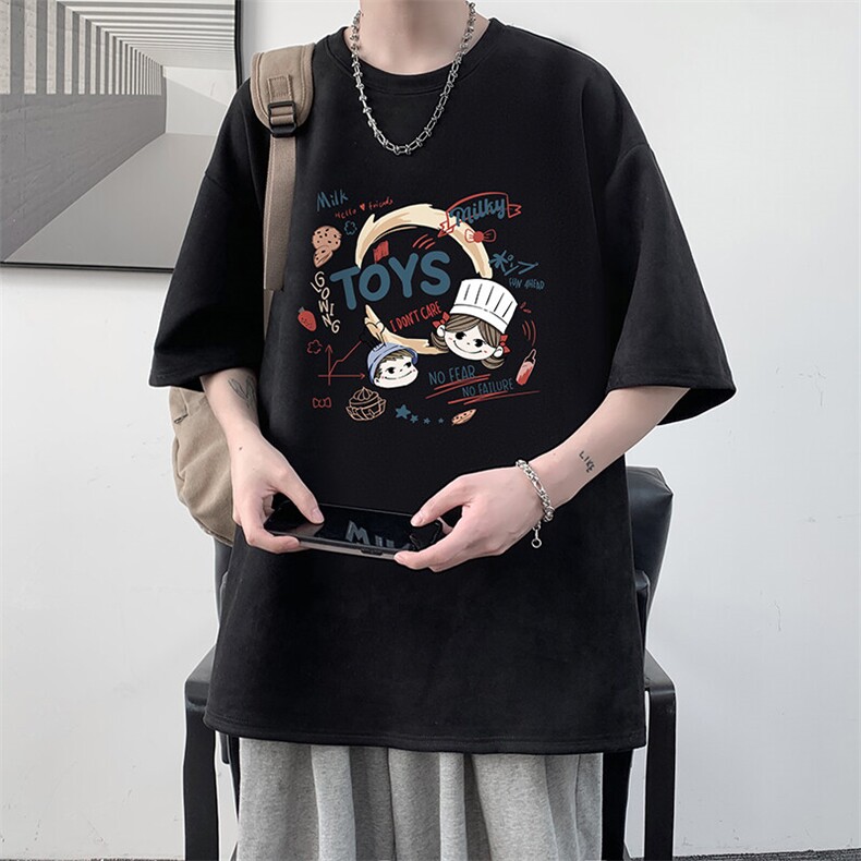 麂皮绒短袖t恤男大码半袖男  JD82385-P25图片