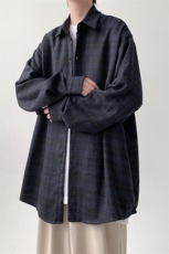 宽松长袖格子衬衫男KD623-P30，男装衬衫，电商D312