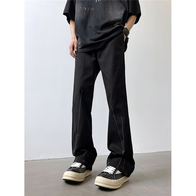 Cleanfit美式高街线条立体西裤微喇休闲裤5XZ502-K739-P55控79,男装西裤,星座502