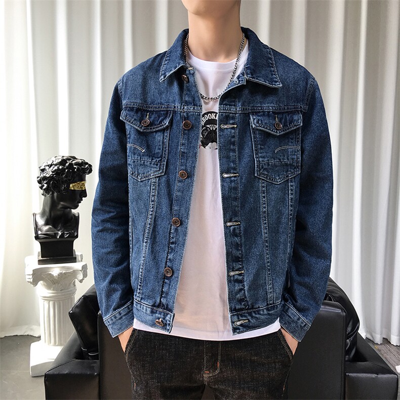 牛仔外套春秋季韩版潮流上衣服2021新款秋季男士夹克秋装9115,男装夹克,电商A318