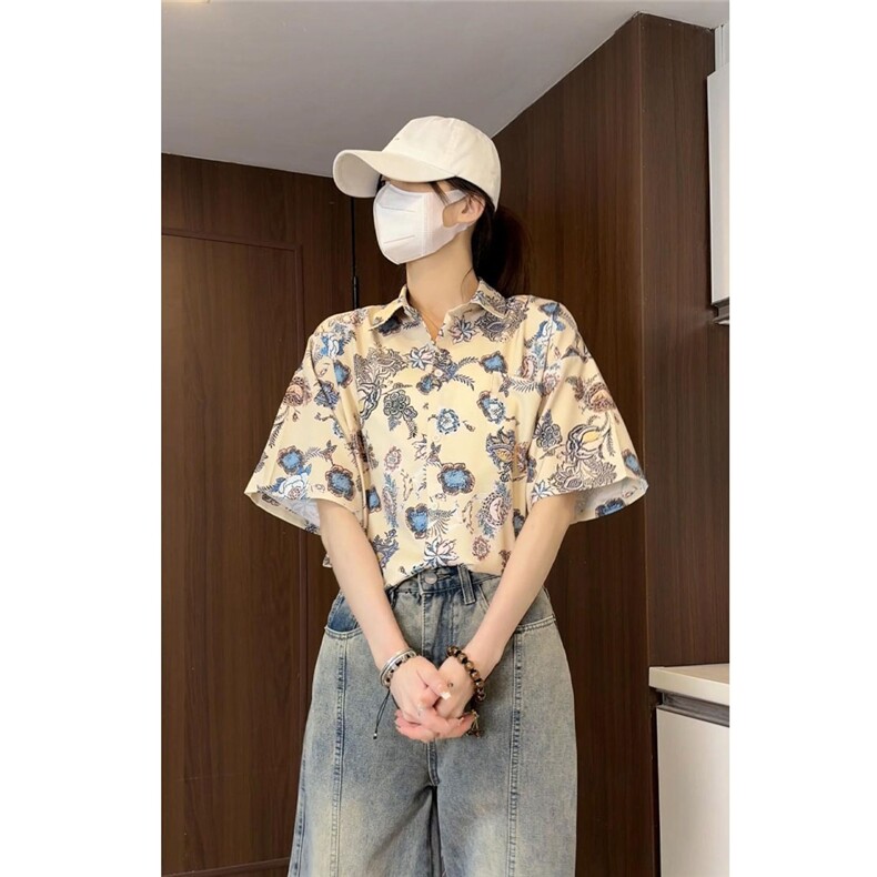 控59花衬衫夏季风印花衬衫短袖风宽松版型CS011-P30,男装衬衫,电商A128