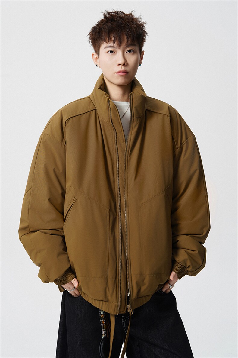 冬季美拉德立领棉服潮流百搭纯色棉衣撞色棉服外套HY8822-P75,男装棉衣,星座610B-1