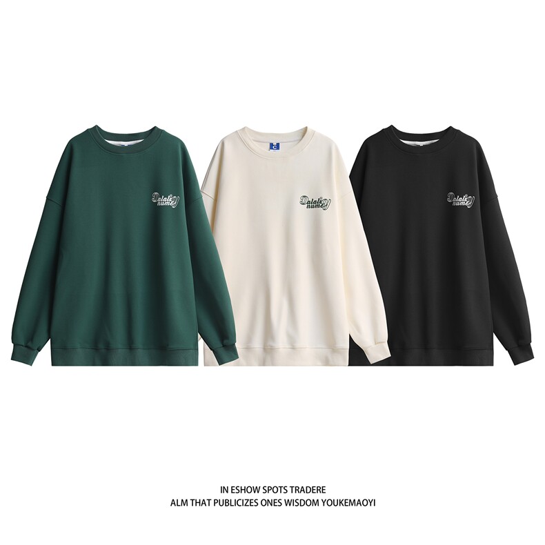 白底平铺400克2025秋装新款韩版圆领宽松男女情侣装卫衣S226-P48，男装卫衣，电商A233-2