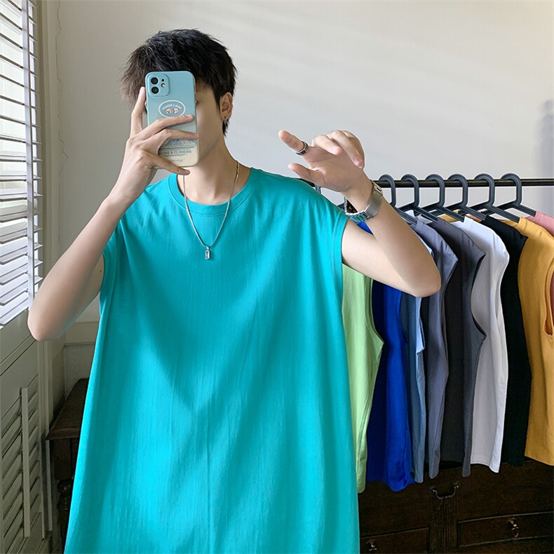 抖音直播货源稳定2025夏装新款纯棉无袖背心T恤A158-BX001-P12,男装背心/马甲,电商A158