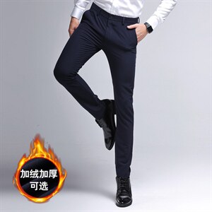 BX9808钱塘2020-2中年男士加绒商务合身厚款冬季休闲裤货稳P76图片