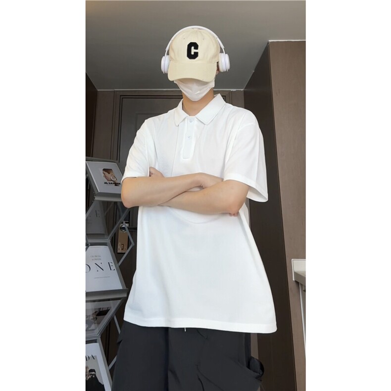 PL9001-P20-控39-大量现货POLO衫男短袖T恤潮牌纯色翻领透气网眼图片