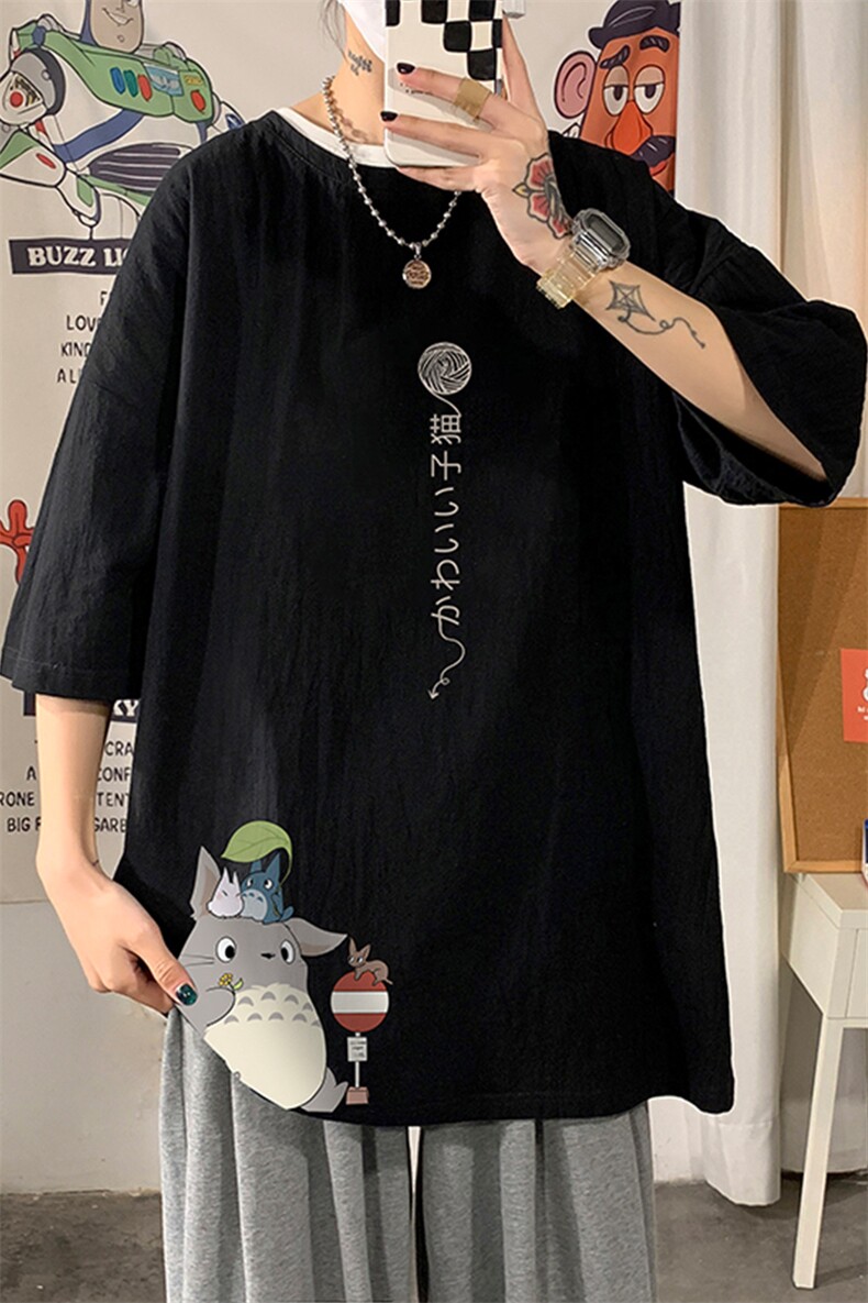 YT26152-P30亚短袖t恤男大码五分袖男宽松七分袖海报风,男装T恤,电商A040