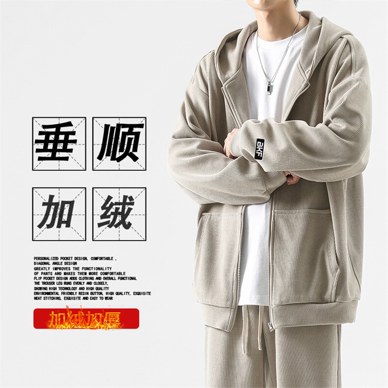 加绒加厚连帽卫衣重磅条绒卫衣 TWK881常规特批78加绒特批88图片