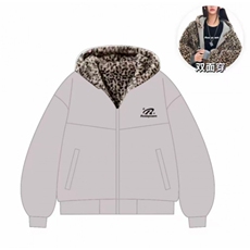 1506/QA2750/P88豹纹双面穿棉服，男装棉衣，星座1506