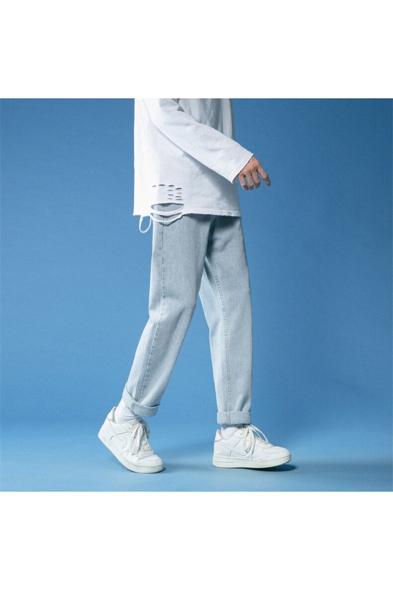 春季百搭牛仔裤男韩版宽松直筒小脚休闲裤长裤KZ14/P45,男装牛仔裤,电商D202