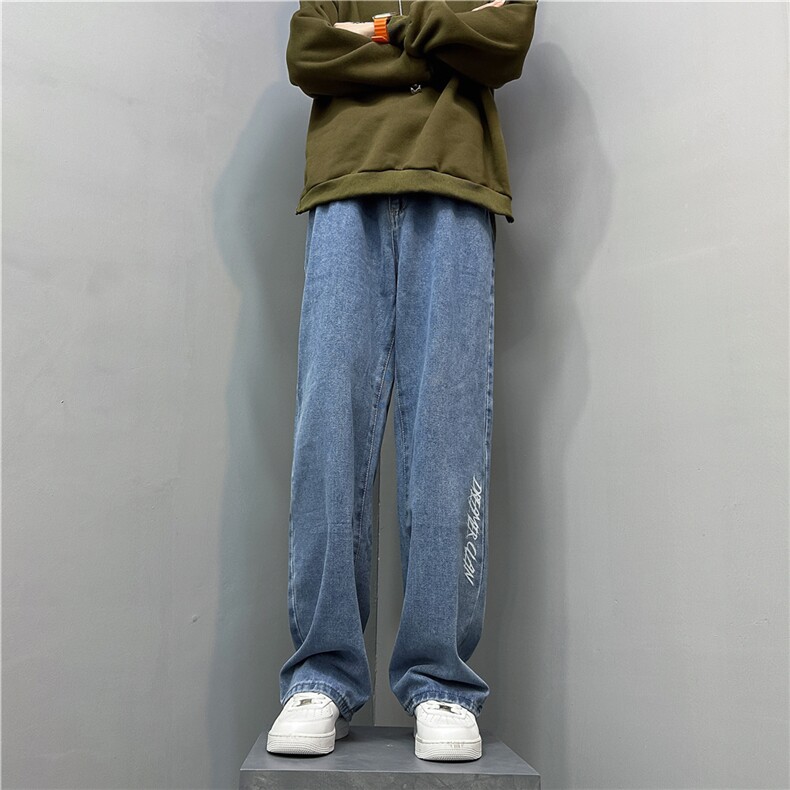 k1030-p45-控68M-5xl港风高阶黄泥黑暗宽松大码牛仔裤,男装牛仔裤,星座116