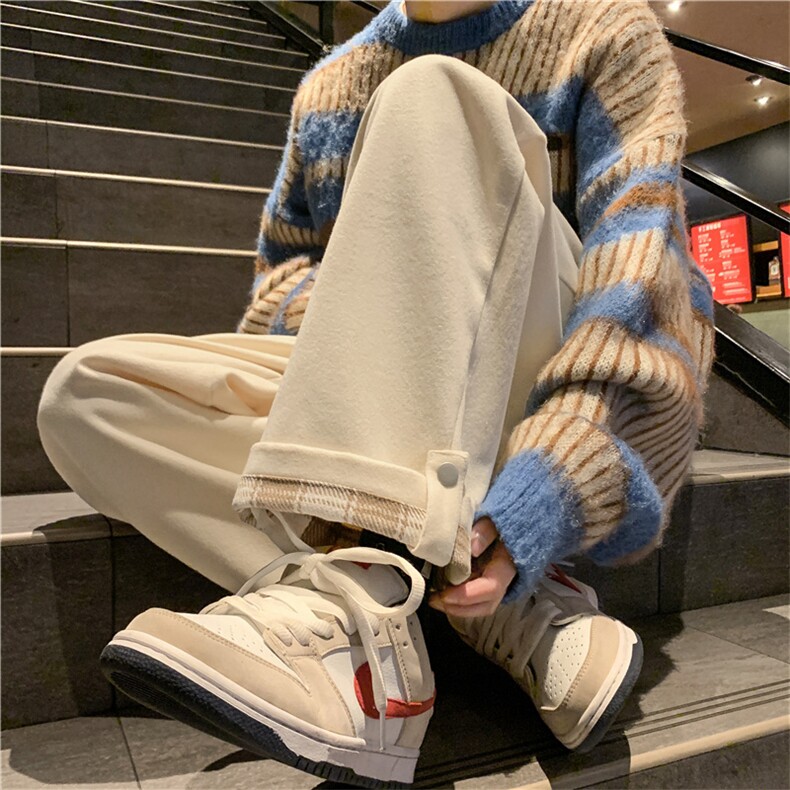 港风学生工装裤潮牌ins毛呢裤休闲裤百搭宽松裤子男K0469-P38,男装休闲裤,星座308B-1