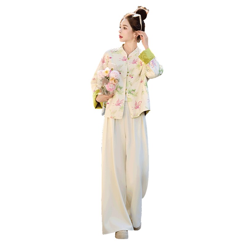 2026年春季新款女装时尚气质新中式两件套,女装套装/套裙,关键词