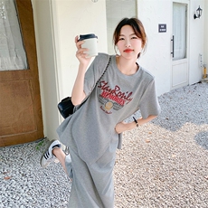 超火松弛感穿搭灰色卫衣套装女春夏2025新款盐系高级半身裙两件套，女装套装/套裙，2C095