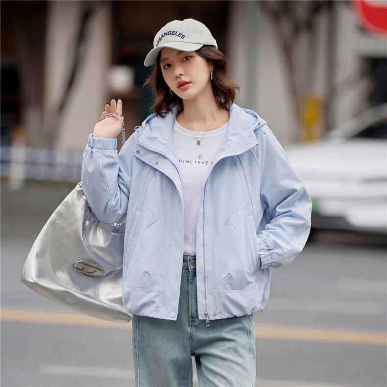 小个子短外套女2026年春季户外爬山出游防风冲锋衣外套,女装短外套,悦祺