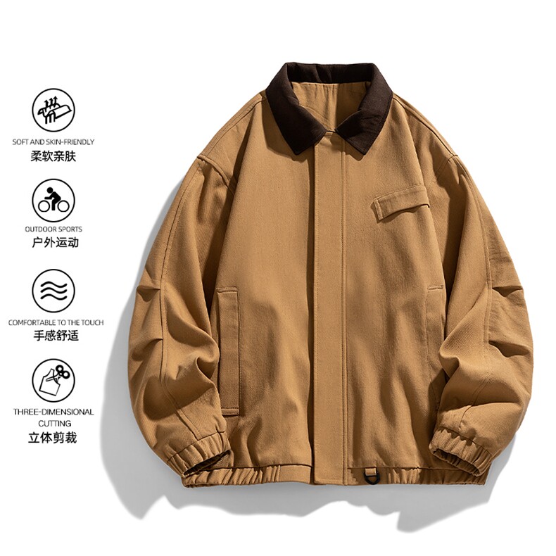 白底美式复古翻领外套男士秋季新款休闲高端行政夹克JK02560-P85,男装夹克,星座308B-2