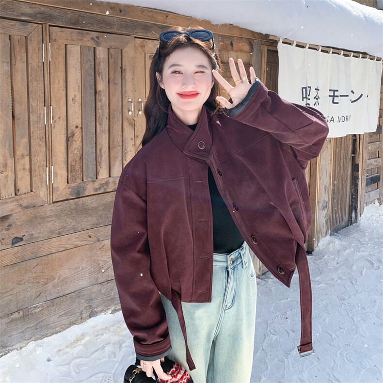 复古氛围感立领派克羽绒服女冬季2025新款设计感休闲时尚短款外套,女装羽绒服,2C196