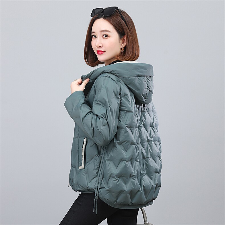 2023新款时尚休闲连帽羽绒服修身显瘦保暖外套,女装羽绒服,依恋蒂丝