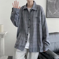 美式复古衬衫春季内搭叠穿外套小众高级感情侣上衣C8010p40，男装衬衫，星座1013
