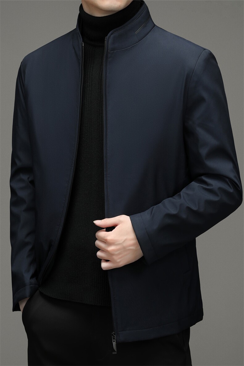 夹克男士新款休闲免烫男装2023秋季上衣中年商务时尚外套春秋,男装夹克,电商B212（原钱塘6029）