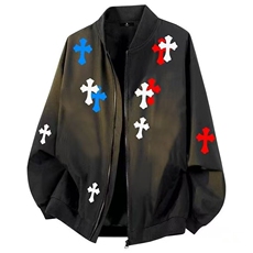 美式飞行夹克棒球服男春秋新款高街潮印花外套潮牌百搭HH119P39，男装夹克，星座1013-5