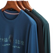 加绒卫衣男春秋季加厚圆领长袖中年男士商务休闲保暖打底衫，男装卫衣，电商B212（原钱塘6029）