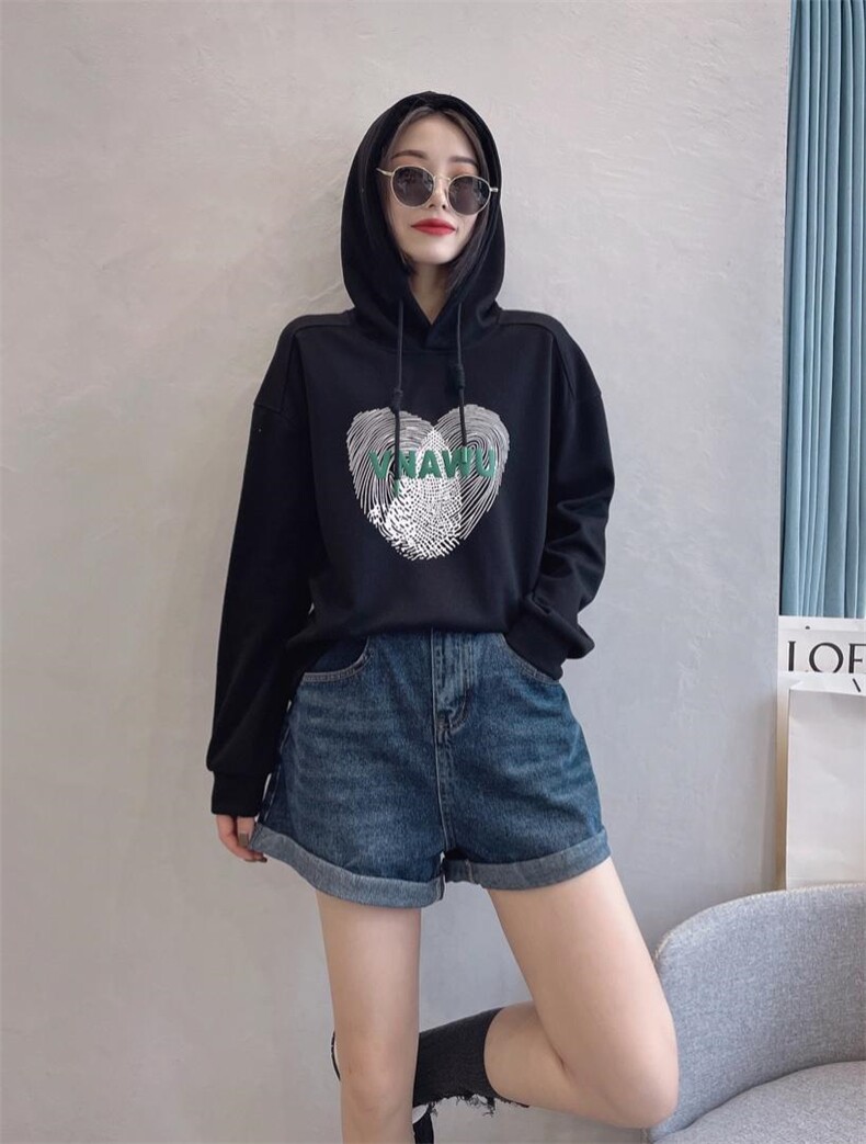 秋季戴帽长袖卫衣，女装卫衣/绒衫，薰衣坊