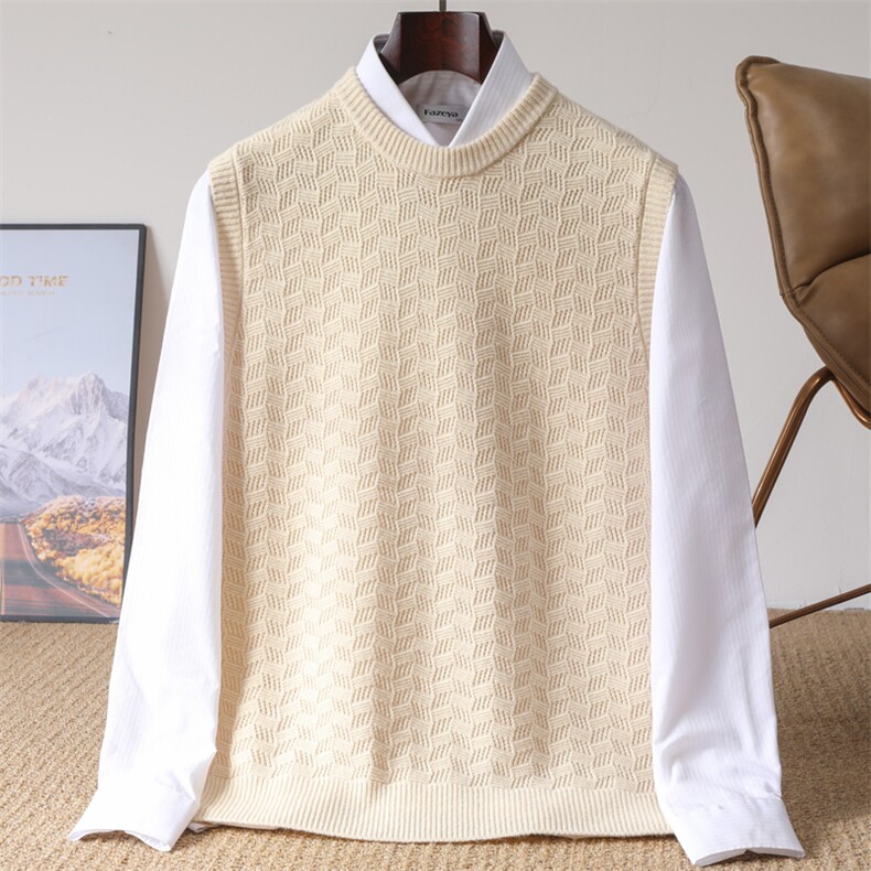 2025年秋季新款镂空马甲套头上衣男，男装针织衫/毛衣，冬季工坊