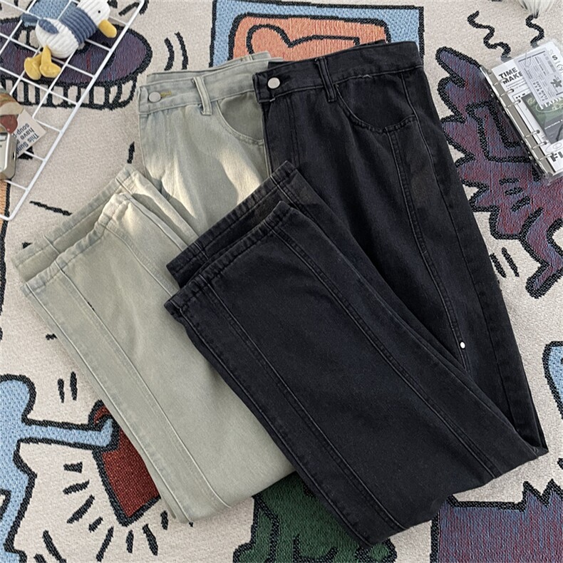 美式复古vibe裤子高街潮牌水洗黄泥染牛仔裤男N01503-P45,男装牛仔裤,星座308B-1