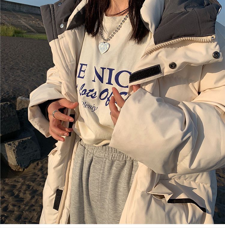 2024冬装新款长款羽绒棉衣宽松大码连帽棉服过膝女装上衣棉袄外套,女装棉衣/棉服,红依娜