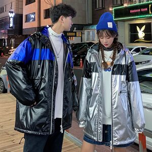 709-MY06-P115 2020冬款 冬季宽松保暖羊羔毛棉服百搭亮光皮外套图片