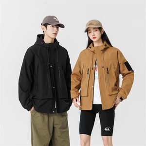 春款现货中性风三防户外夹克男连帽冲锋衣外套DSA157B-J127-P65