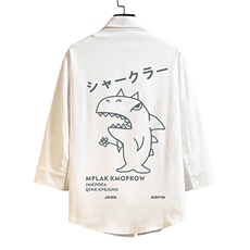 QC58092-P45亚七分袖衬衫男大码五分袖衬衣男短袖，男装衬衫，电商A040A