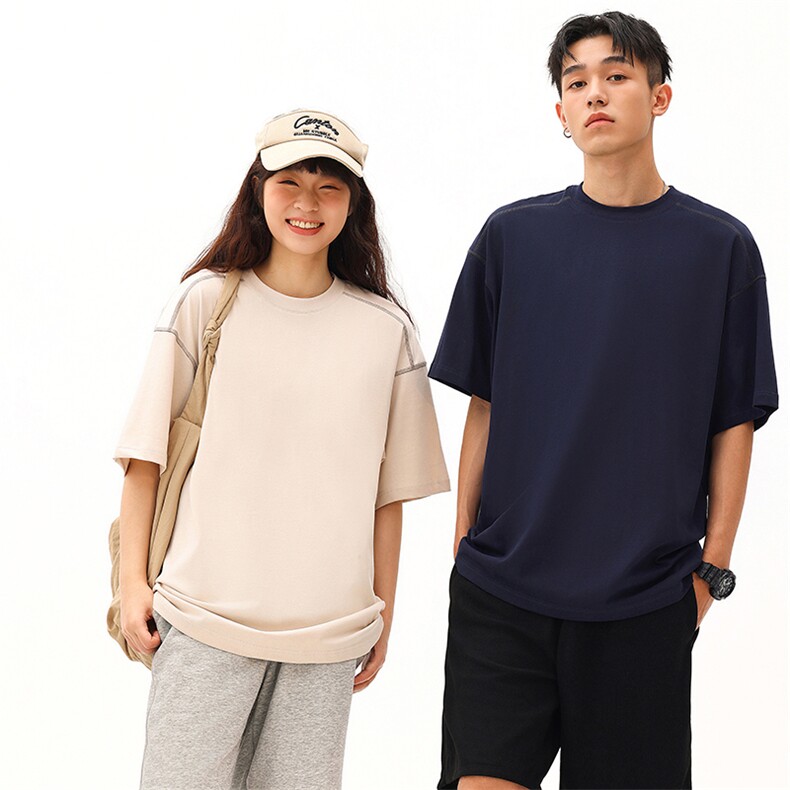 32支 双纱240克 8色S-3XL 棉 男女款T恤图片