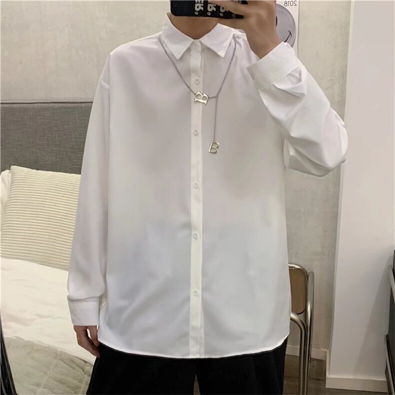 长袖衬衫春款男港风潮流C607P34,男装衬衫,星座1116-2