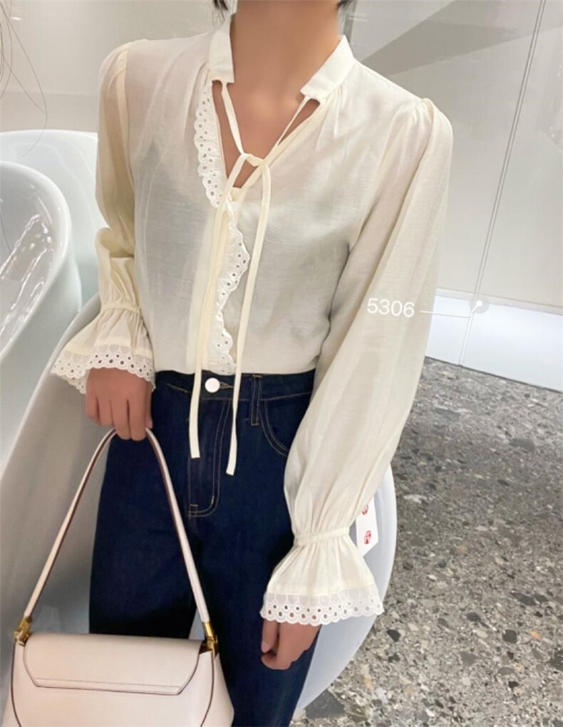 花边袖衬衣，其它，首选