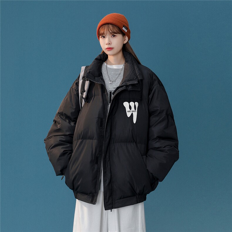 白鸭绒中性22冬季新款设计感抽绳立领羽绒服YR218P195控258,男装羽绒服,A247A