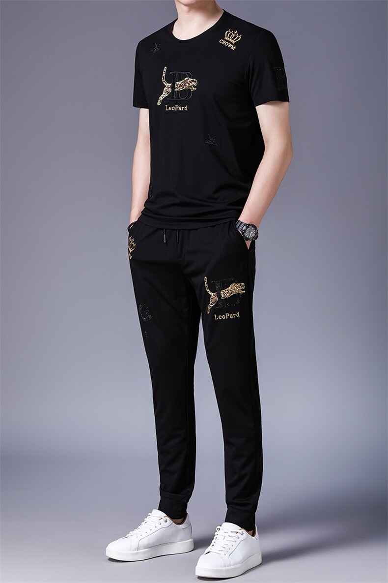 D951062021夏季新款高端商务高品质套装男韩版透气男装,男装休闲套装,电商B360