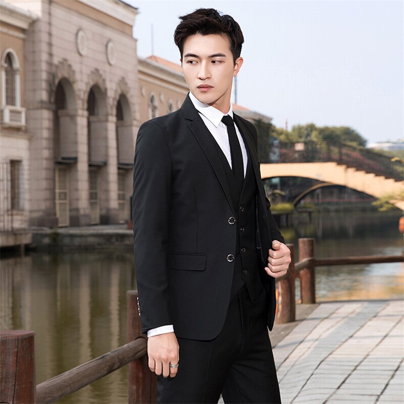 西服套装男西装男士商务休闲职业装修身新郎伴郎结婚三件套礼服潮，男装西服，星座505-2（原电商A260-1)
