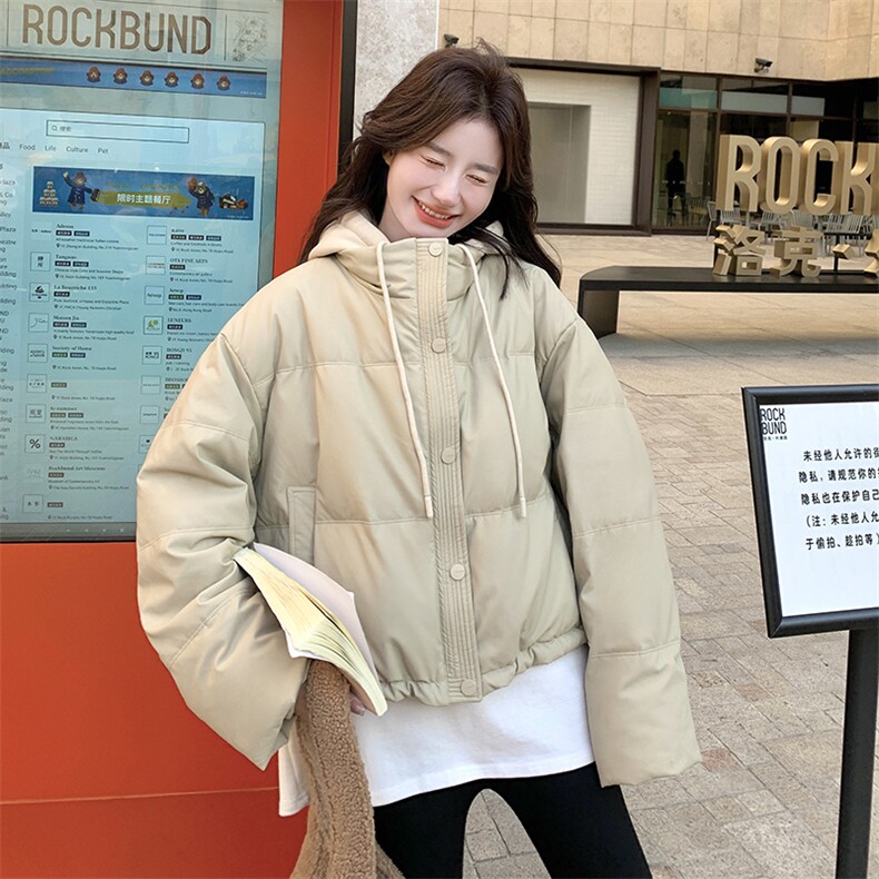 冬季韩系撞色连帽假两件小个子面包服羽绒服皮外套女6117P265K388,女装羽绒服,维壹